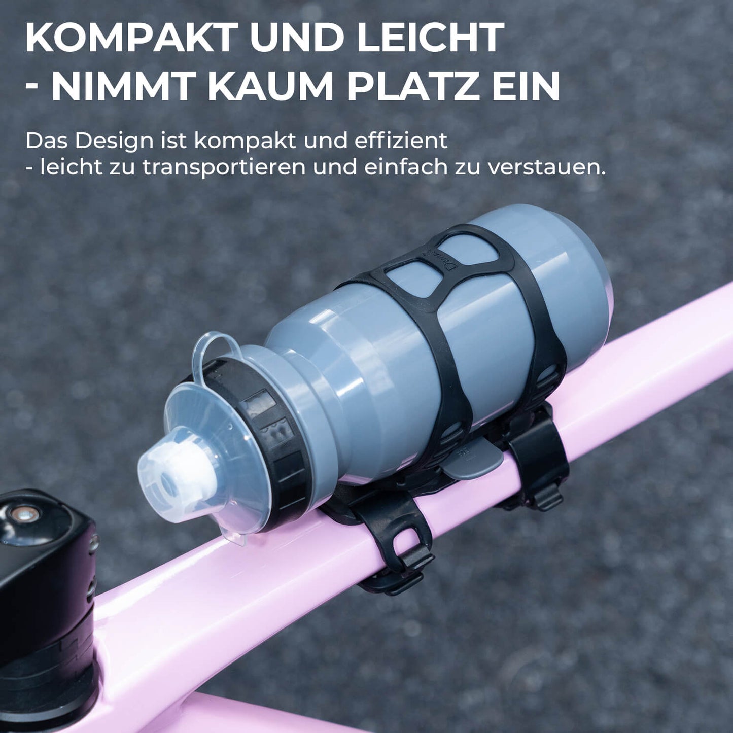 Magnetischer Flaschenhalter für Fahrrad – mit Riemenbefestigung