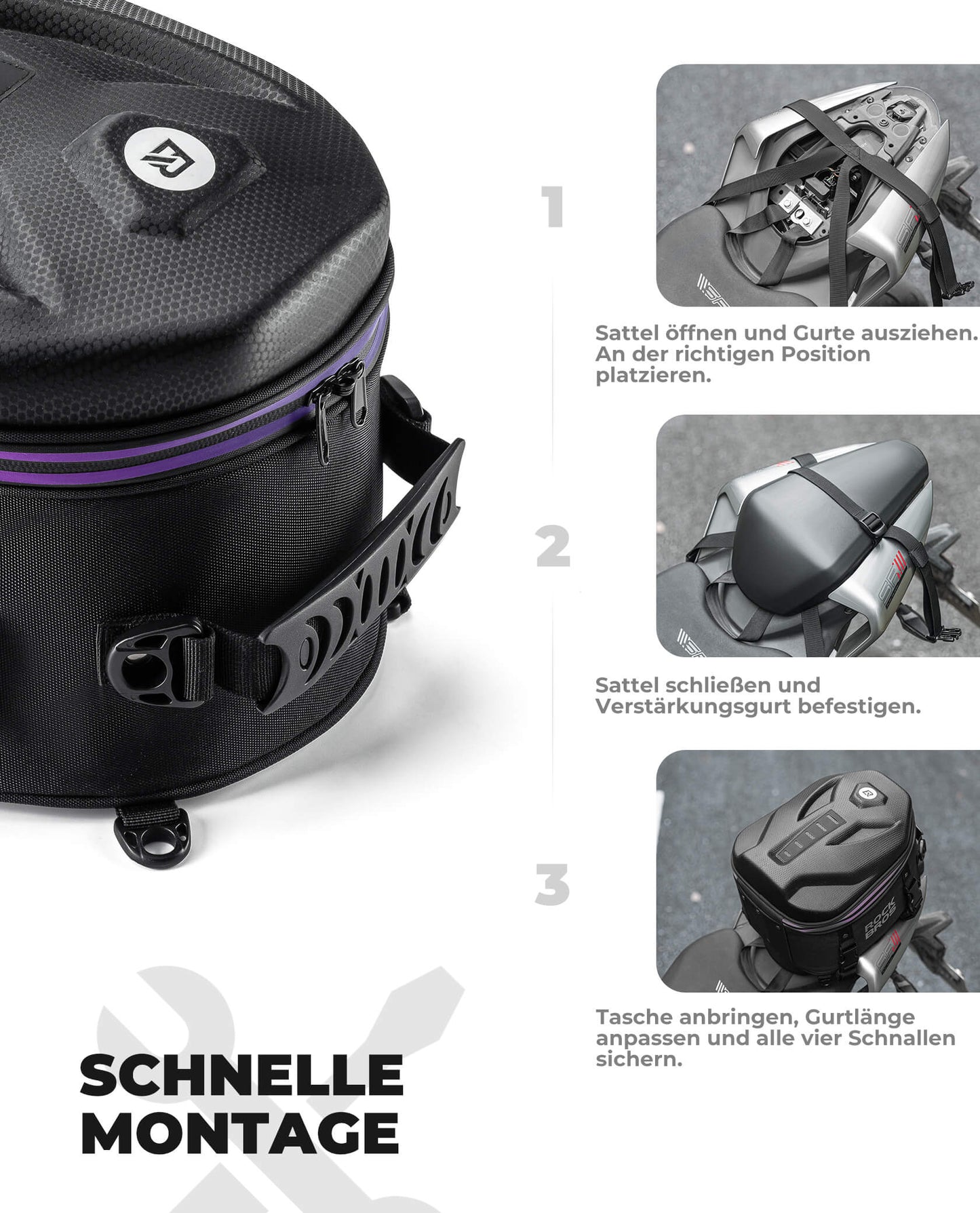 Motorrad Hecktasche Gepäcktasche 12,5L für Rücksitz