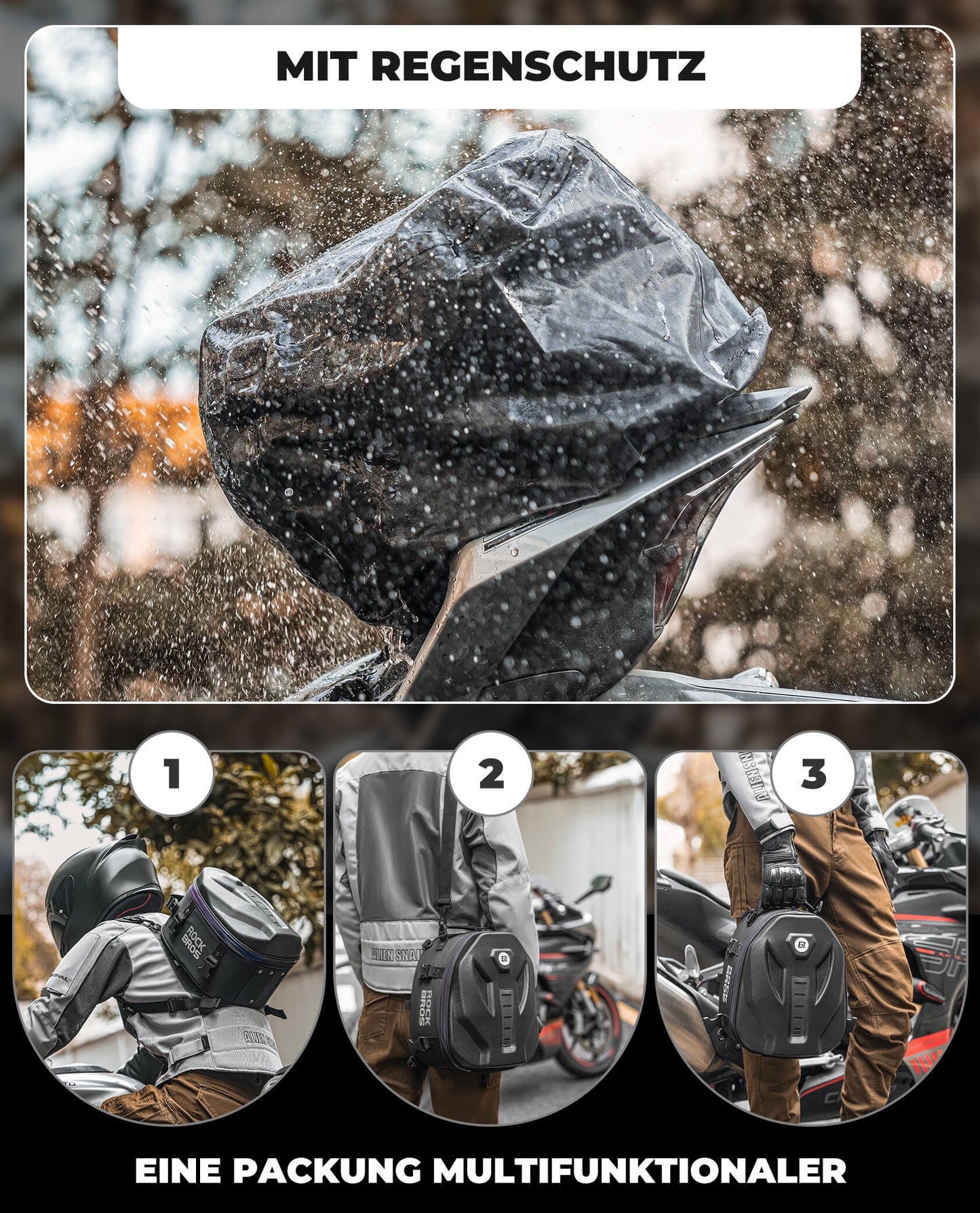 Motorrad Hecktasche Gepäcktasche 12,5L für Rücksitz