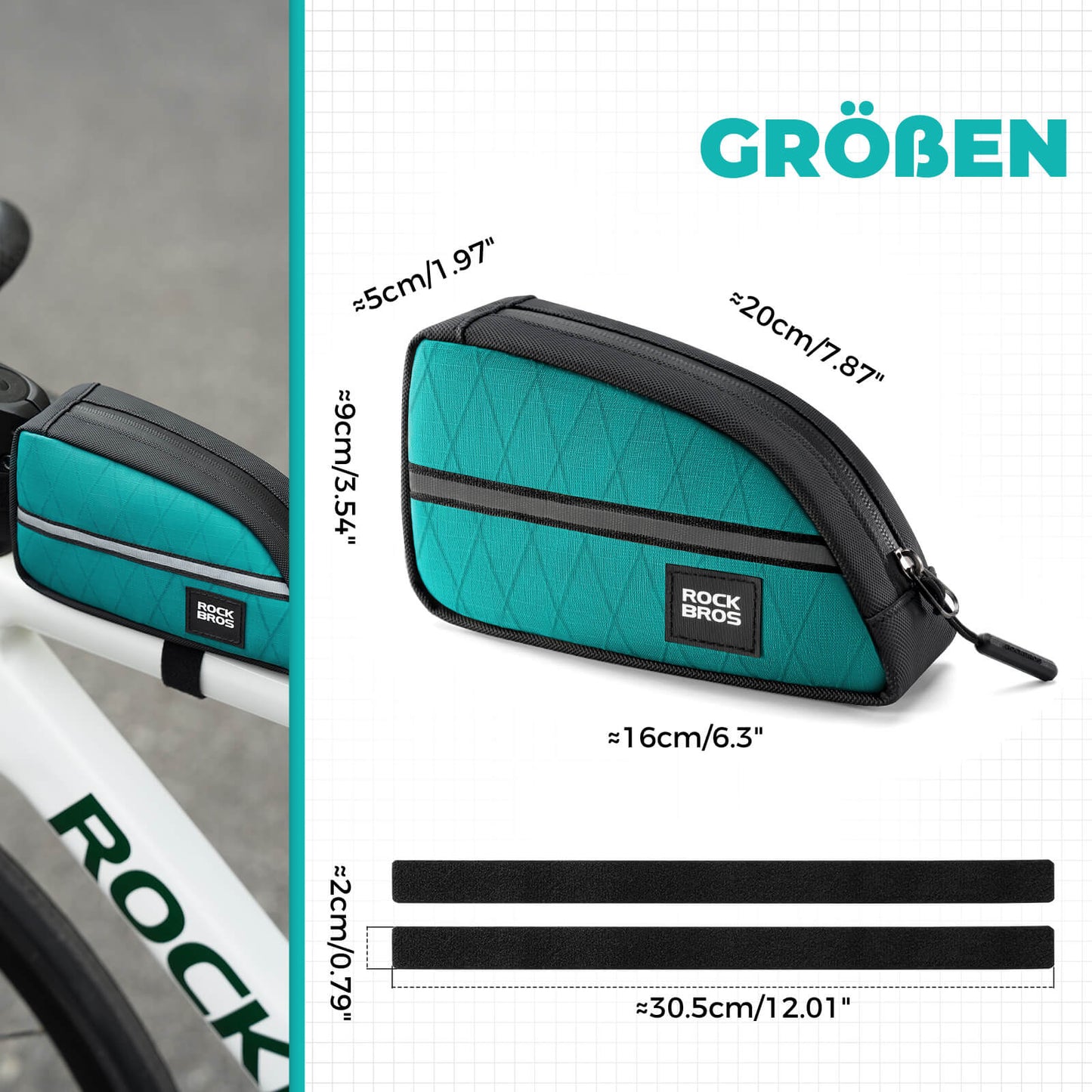 Top tube bag 0.8L Lightweight for folding bikes