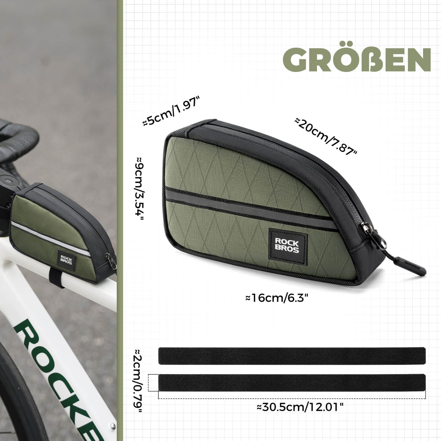 Top tube bag 0.8L Lightweight for folding bikes