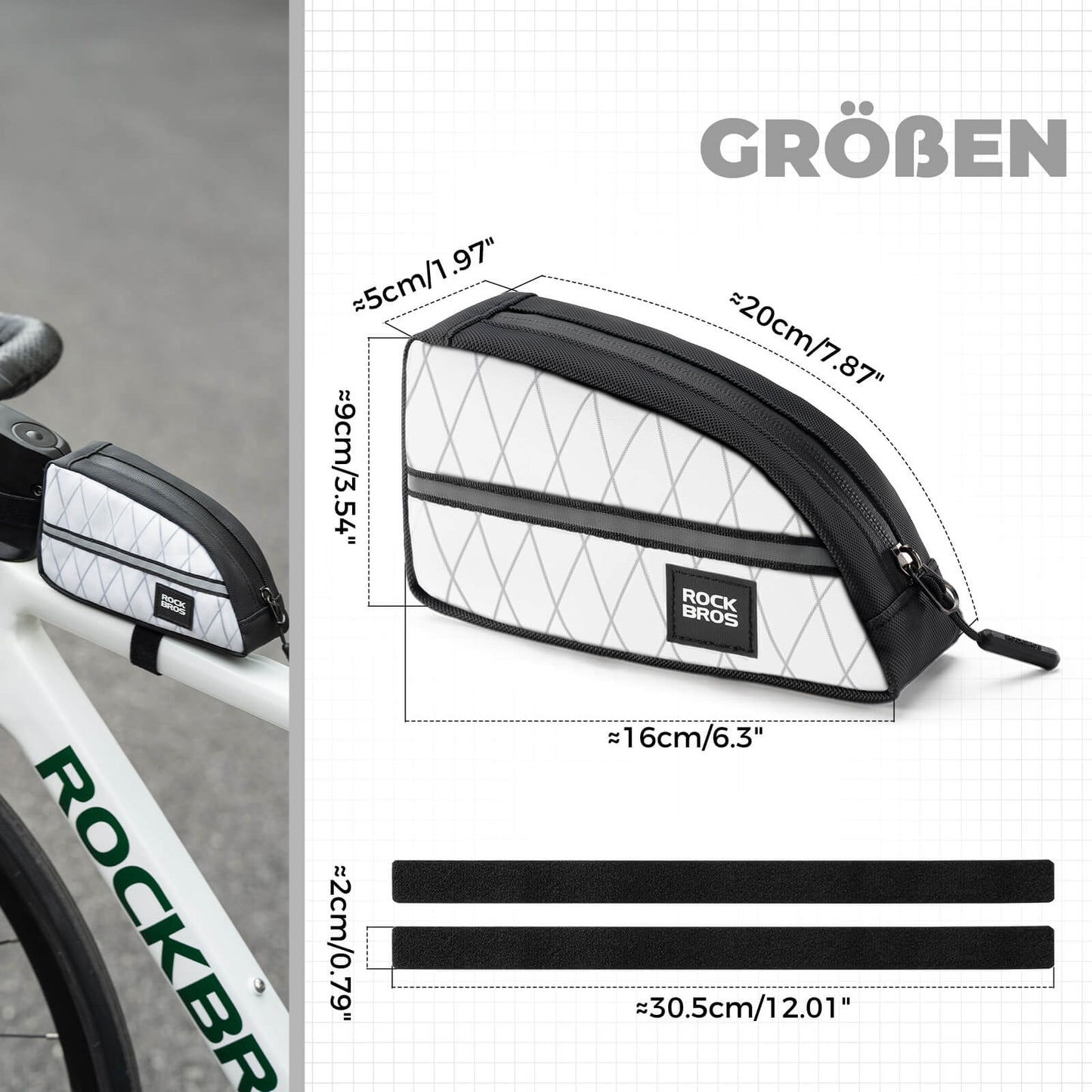 Top tube bag 0.8L Lightweight for folding bikes