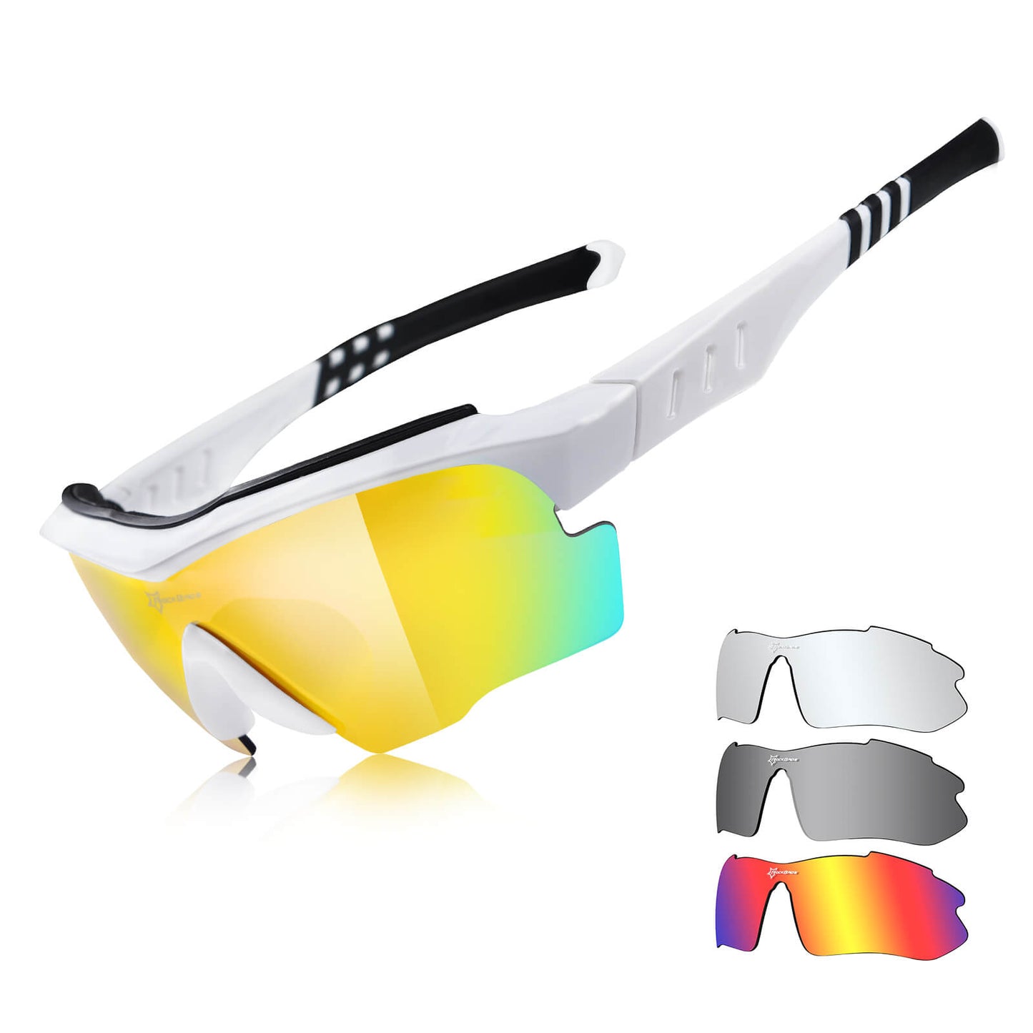 Polarized cycling glasses with interchangeable lenses, UV protection, unisex