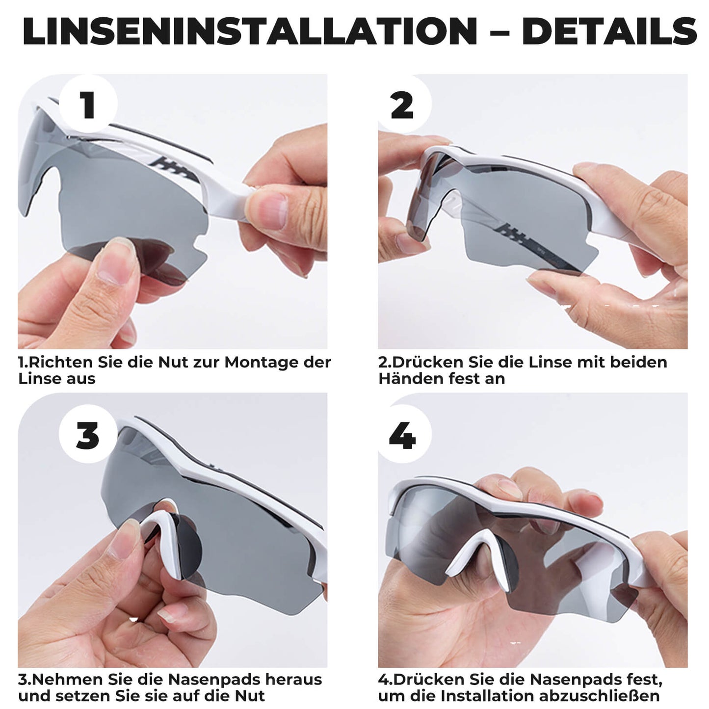 Polarized cycling glasses with interchangeable lenses, UV protection, unisex