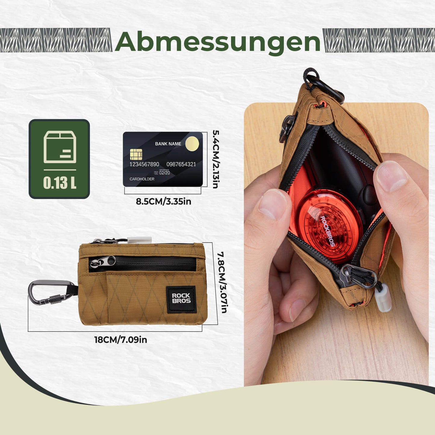 ROCKBROS Portemonnaie Geldbeutel Handytasche Tragbare mit Hängeschloss