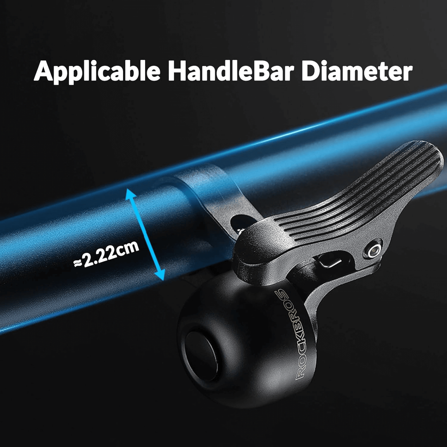 Hjólabjalla fyrir götuhjól 100dB fyrir sveigð stýri 22,2 mm