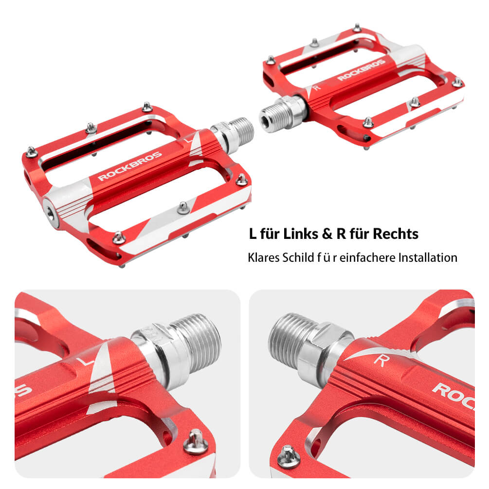 ROCKBROS Road Bike Pedals Aluminum Sealed Bearing 9/16 Inch 3 Colors
