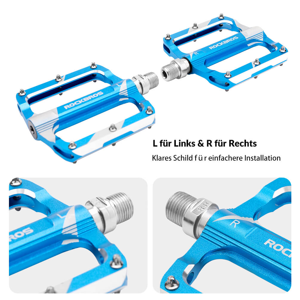 ROCKBROS Road Bike Pedals Aluminum Sealed Bearing 9/16 Inch 3 Colors