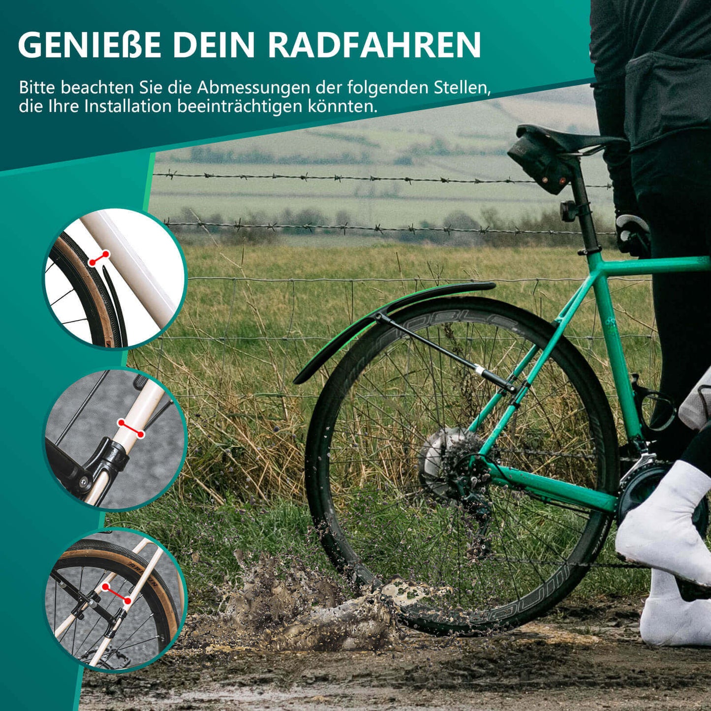 ROCKBROS Road Bike Mudguard Set for 27.5 Inch Bicycles Quick-Release