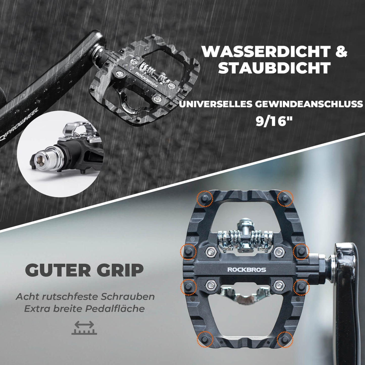 SPD-Klickpedale & Plattformpedale 2-in-1 inkl. Cleats 9/16"