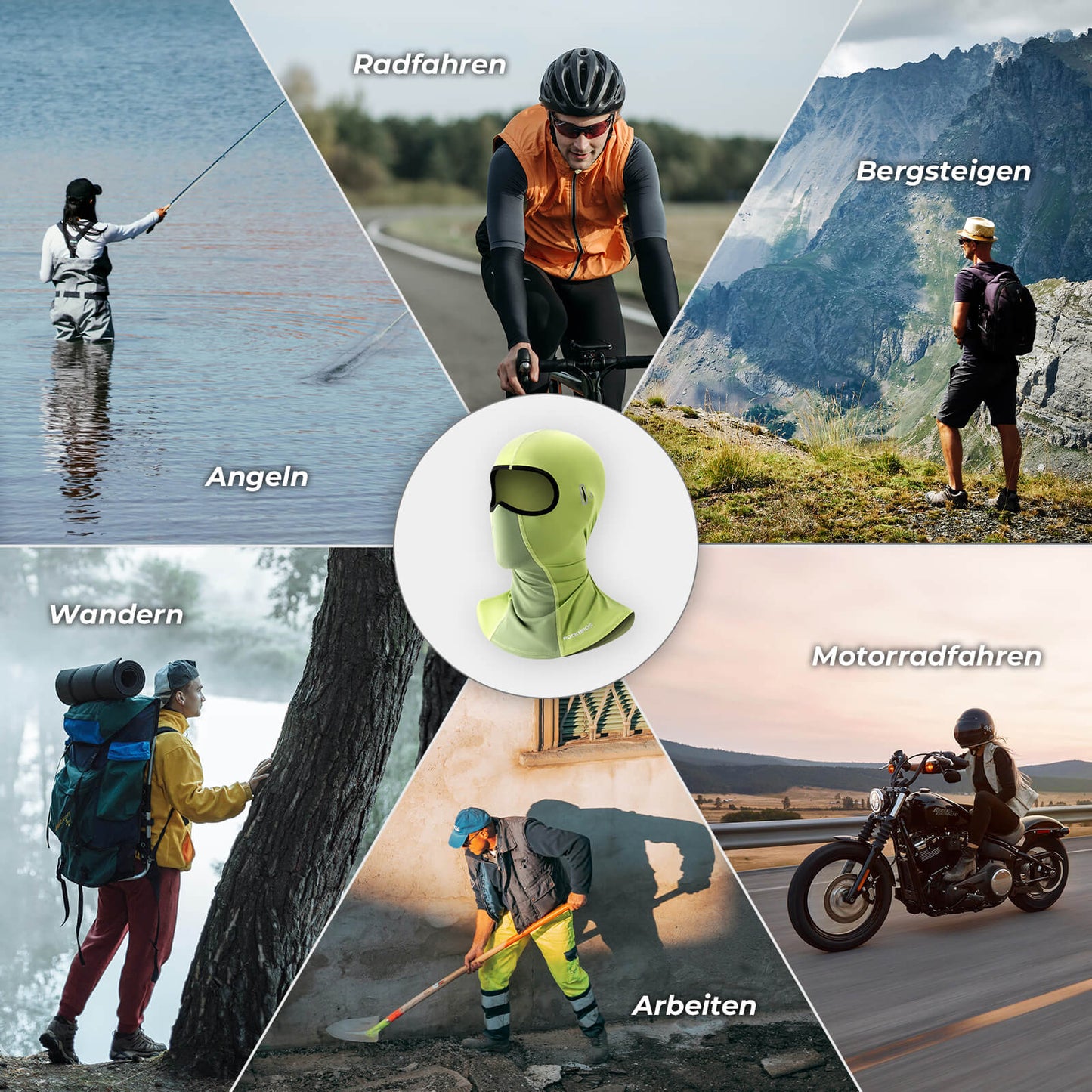 ROCKBROS Sommer Sturmhaube UPF40+ Balaclava Gesichtsmaske Schnelltrocknend