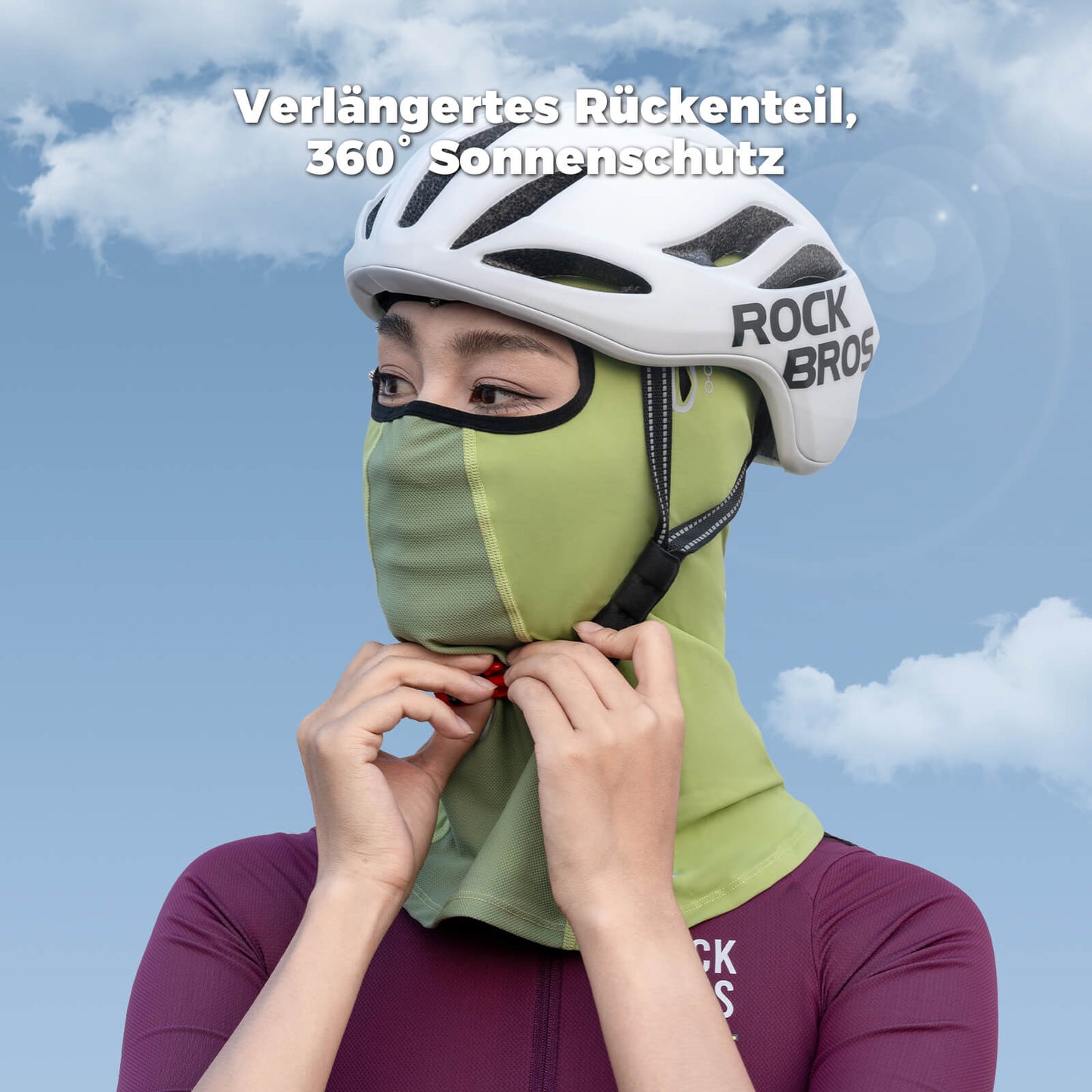 ROCKBROS Sommer Sturmhaube UPF40+ Balaclava Gesichtsmaske Schnelltrocknend
