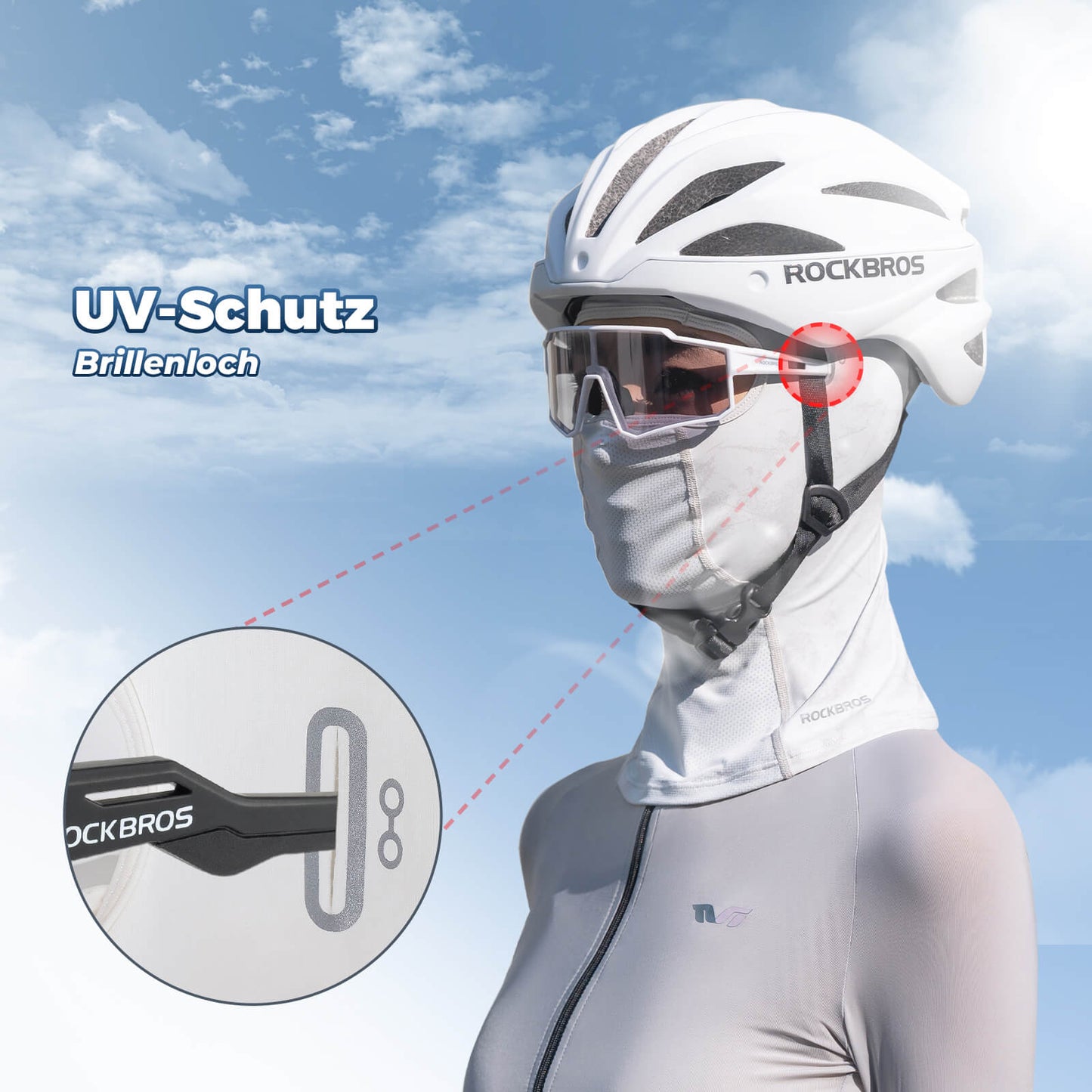 ROCKBROS Sommer Sturmhaube UPF40+ Balaclava Gesichtsmaske Schnelltrocknend