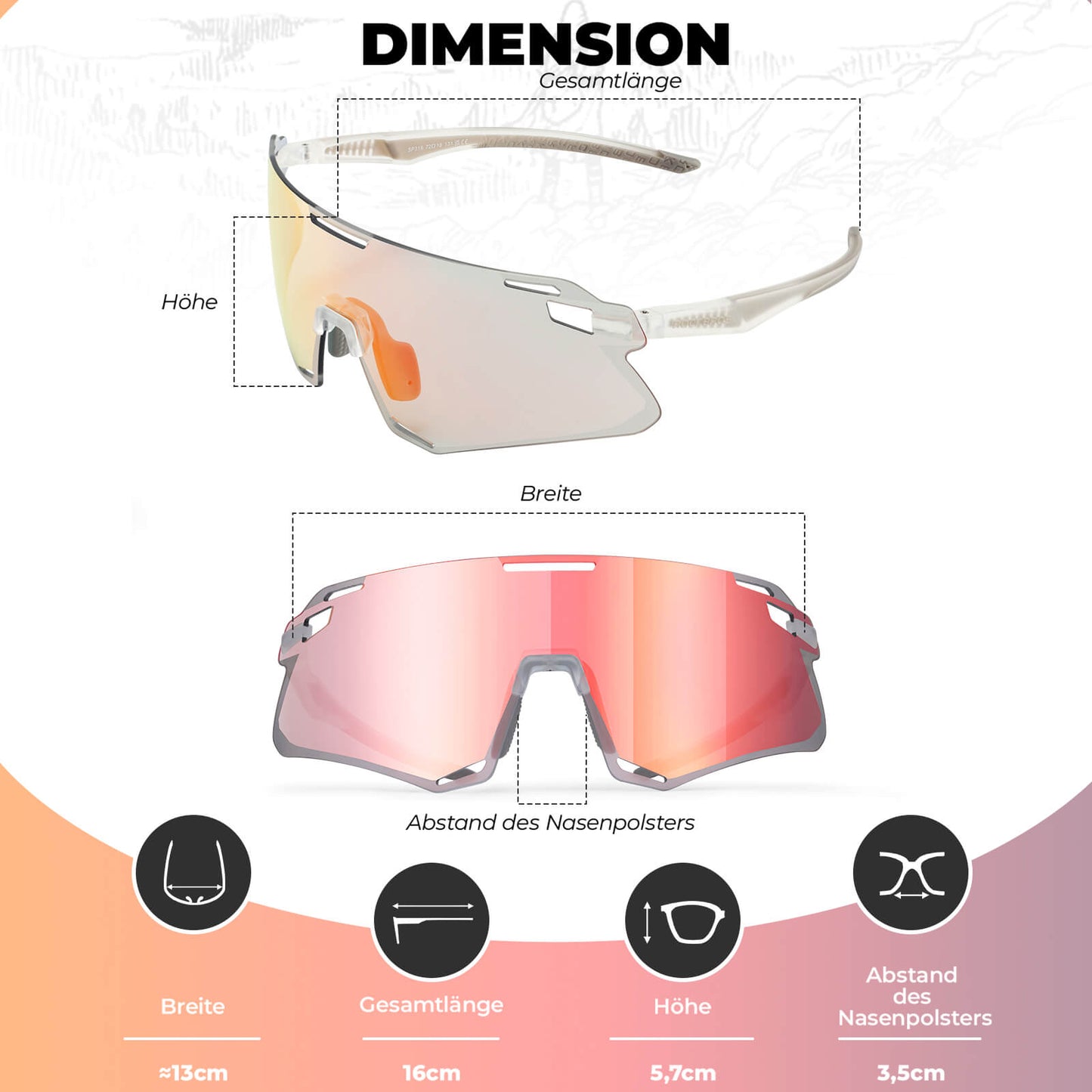 ROCKBROS Sunglasses Windproof Cycling Glasses for Outdoor Sports