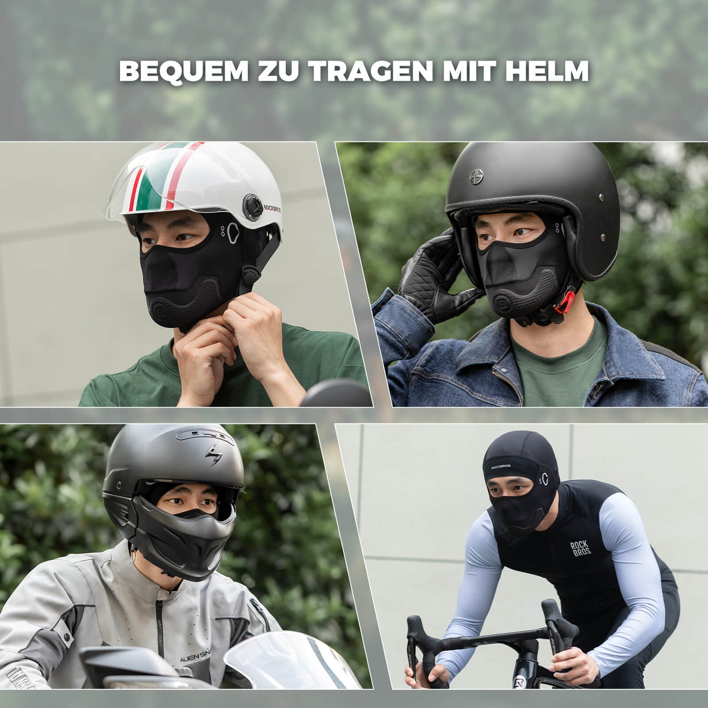 ROCKBROS Sturmhauben mit Polstern Balaclava Sommer Gesichtsschutz Elastisch