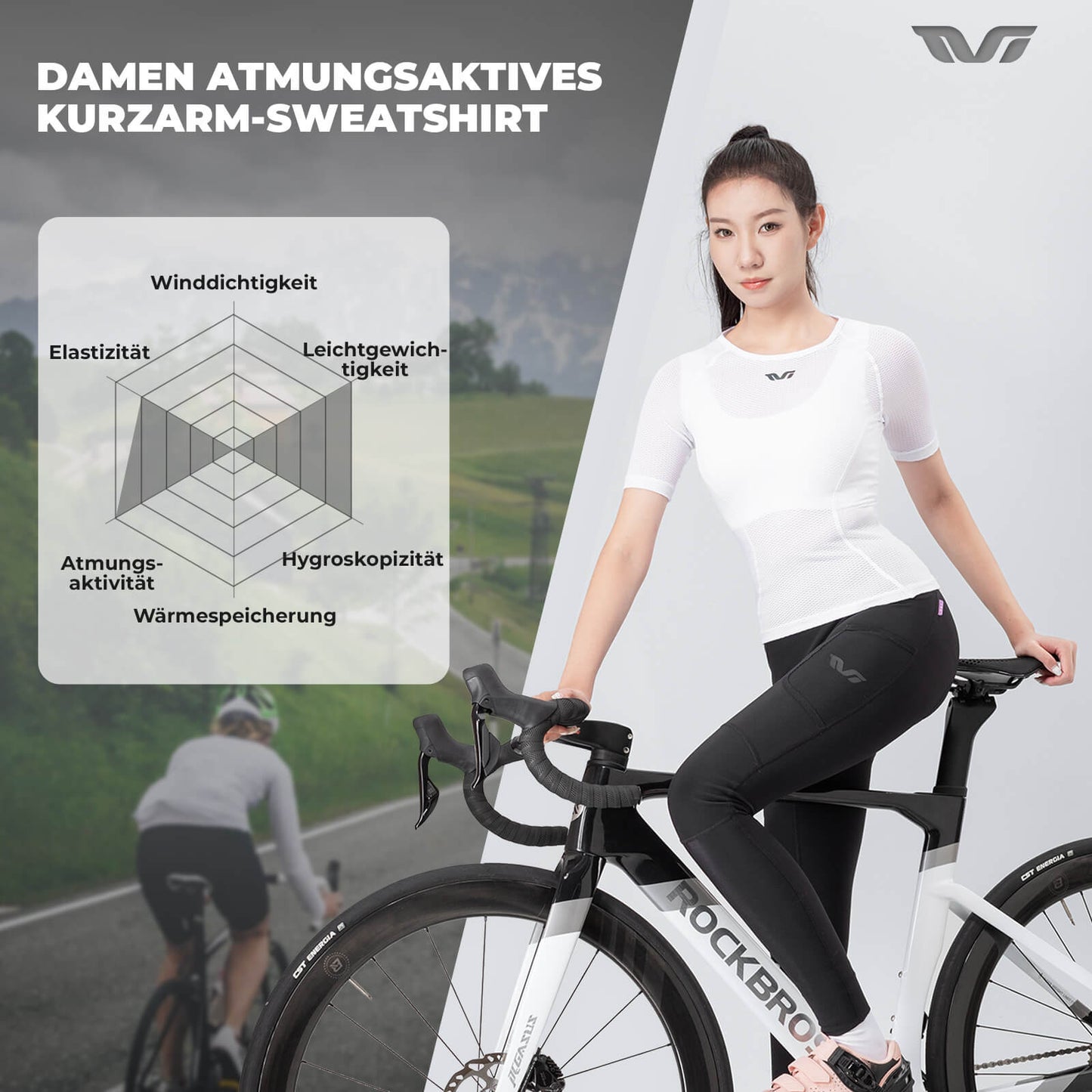 ROCKBROS TVI stutterma hjólatreyja fyrir konur, hagnýt skyrta, öndunarvæn treyja, sumar