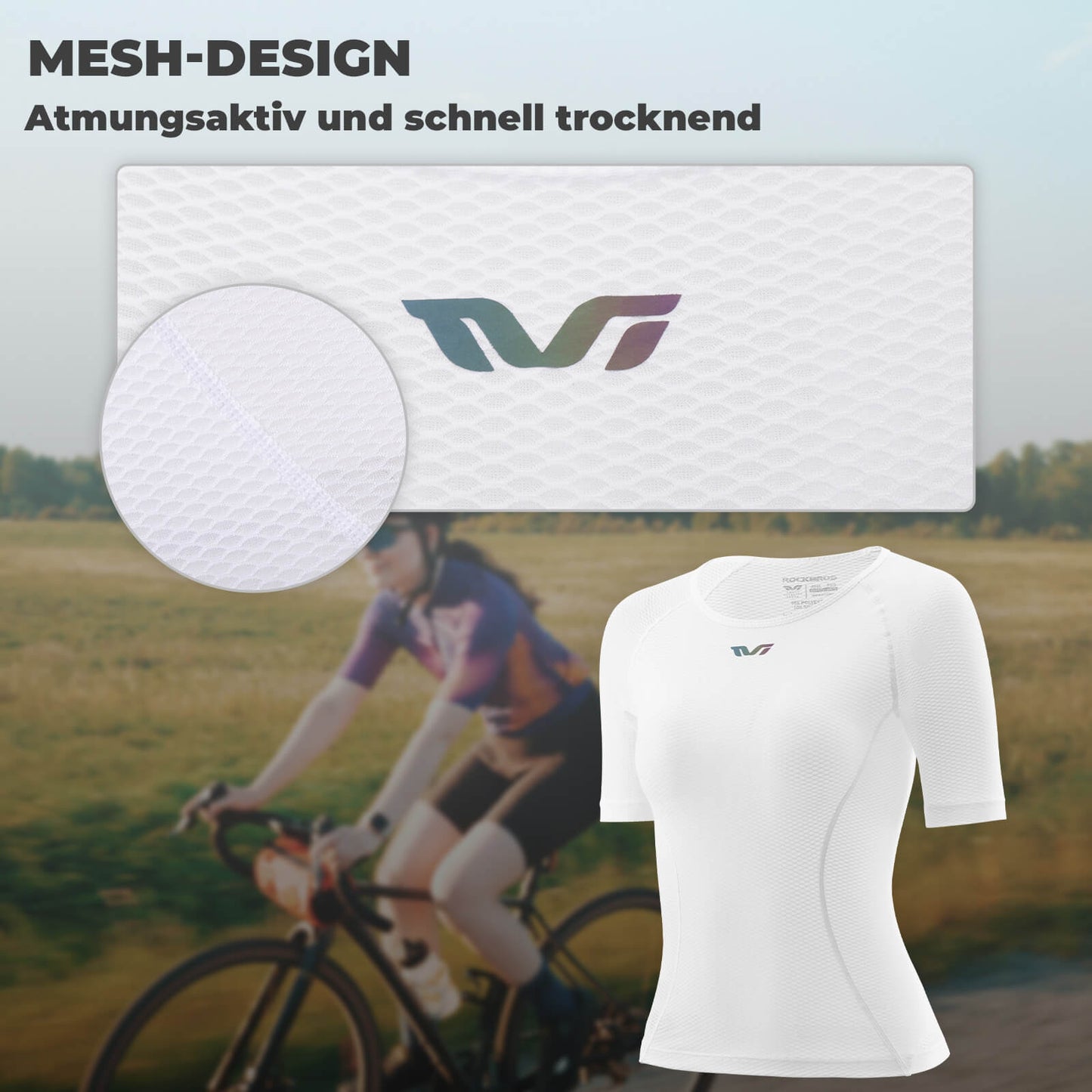ROCKBROS TVI stutterma hjólatreyja fyrir konur, hagnýt skyrta, öndunarvæn treyja, sumar