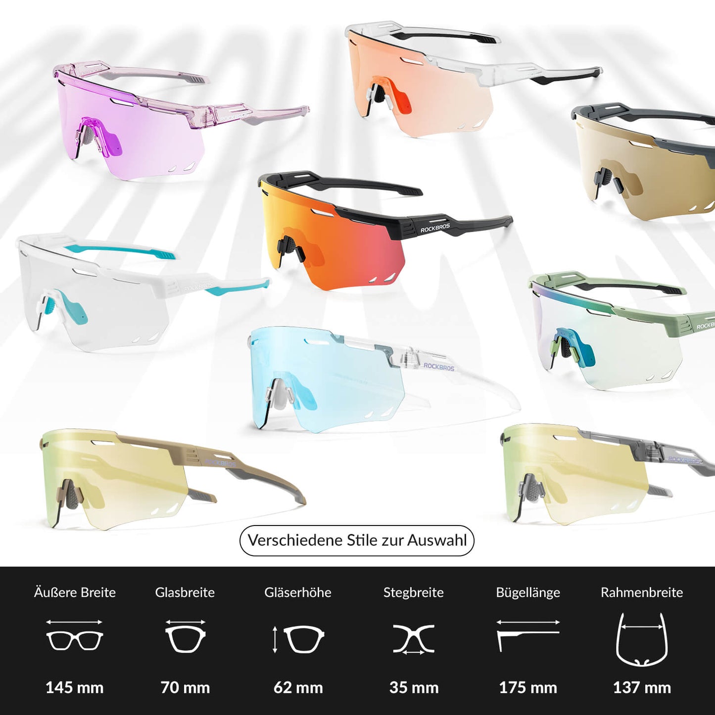 ROCKBROS Ultralight Cycling Glasses, Photochromic Sunglasses with UV400 Protection