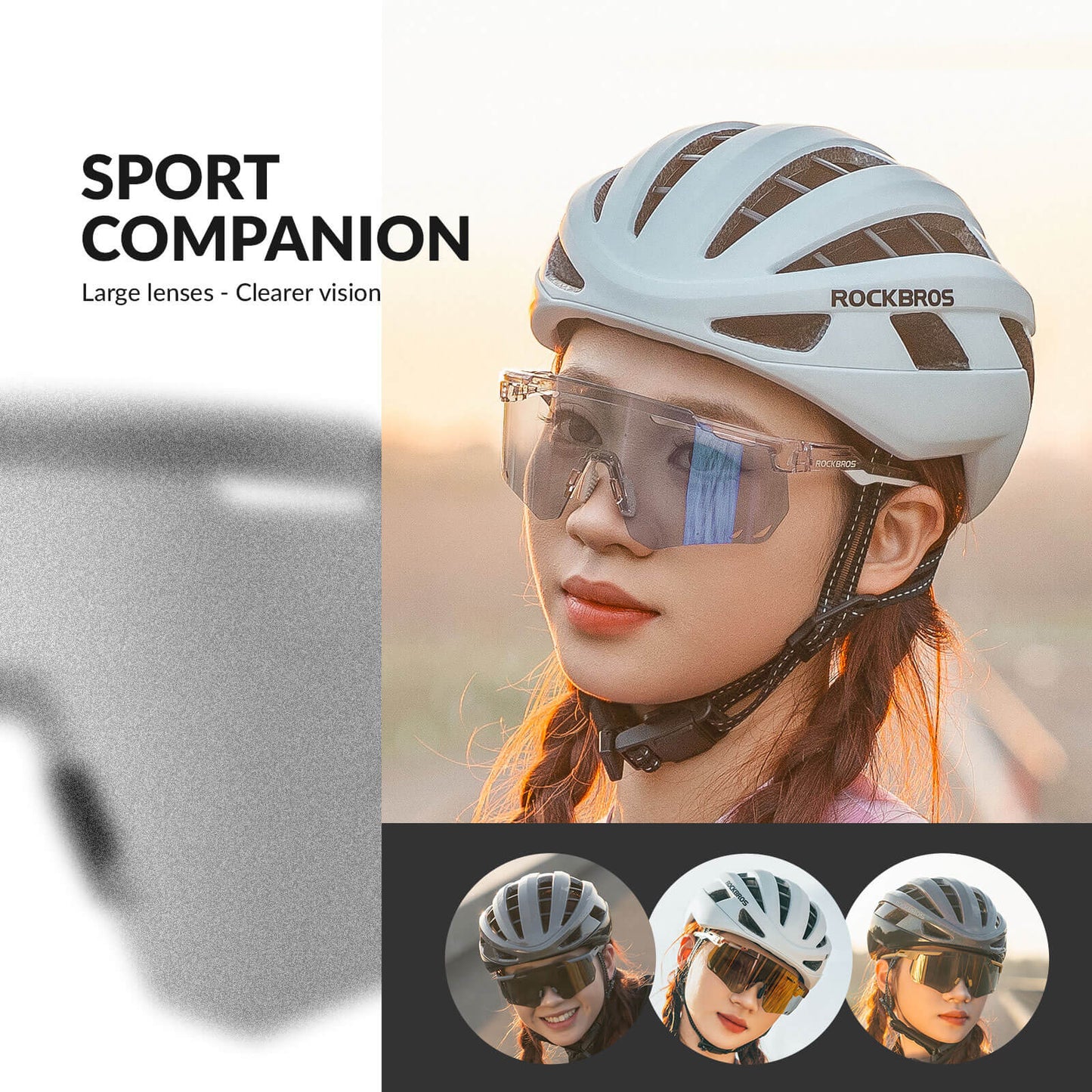 ROCKBROS Ultralight Cycling Glasses, Photochromic Sunglasses with UV400 Protection