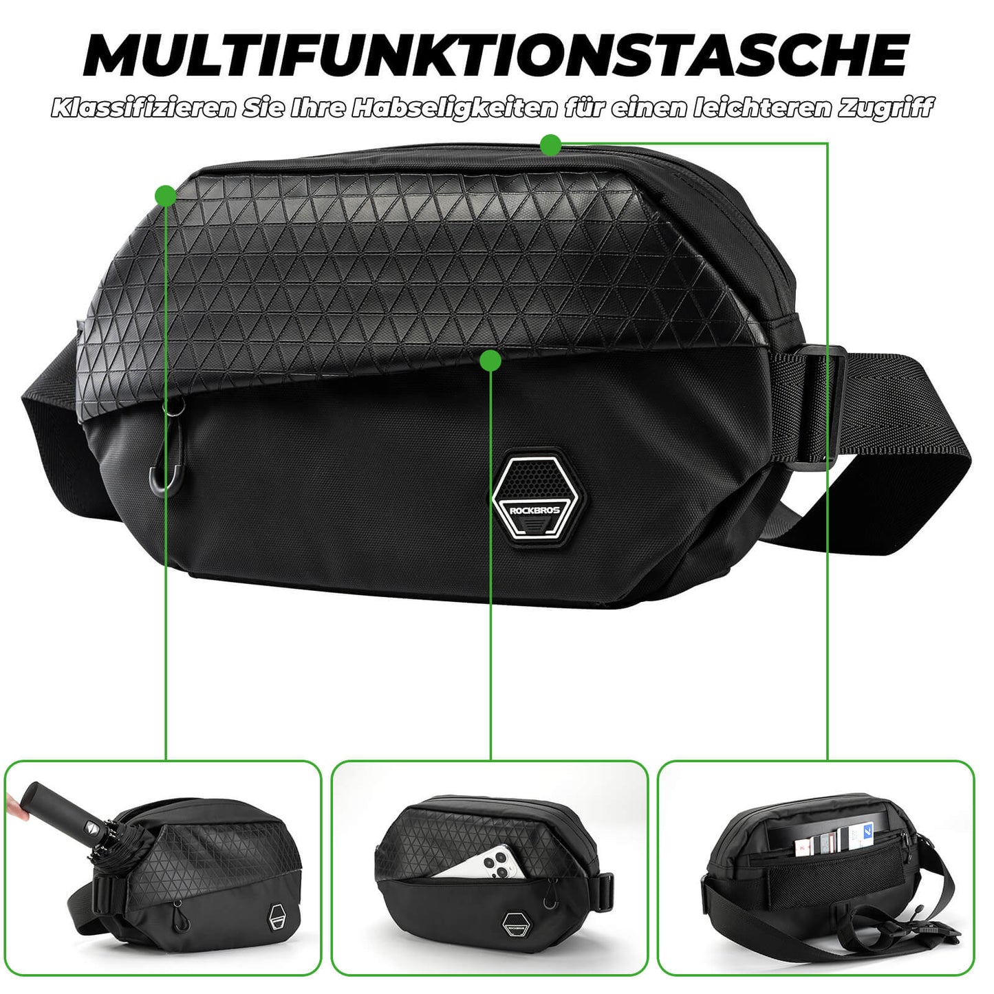 ROCKBROS Waterproof Multifunctional Handlebar Bag with Expandable Capacity