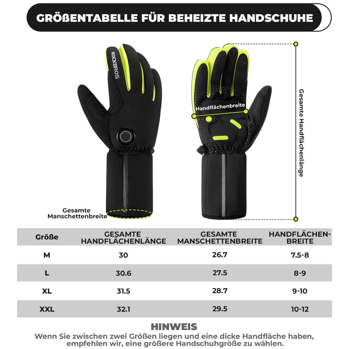 ROCKBROS Winter Beheizte Fahrradhandschuhe Touchscreen Handschuhe M-2XL