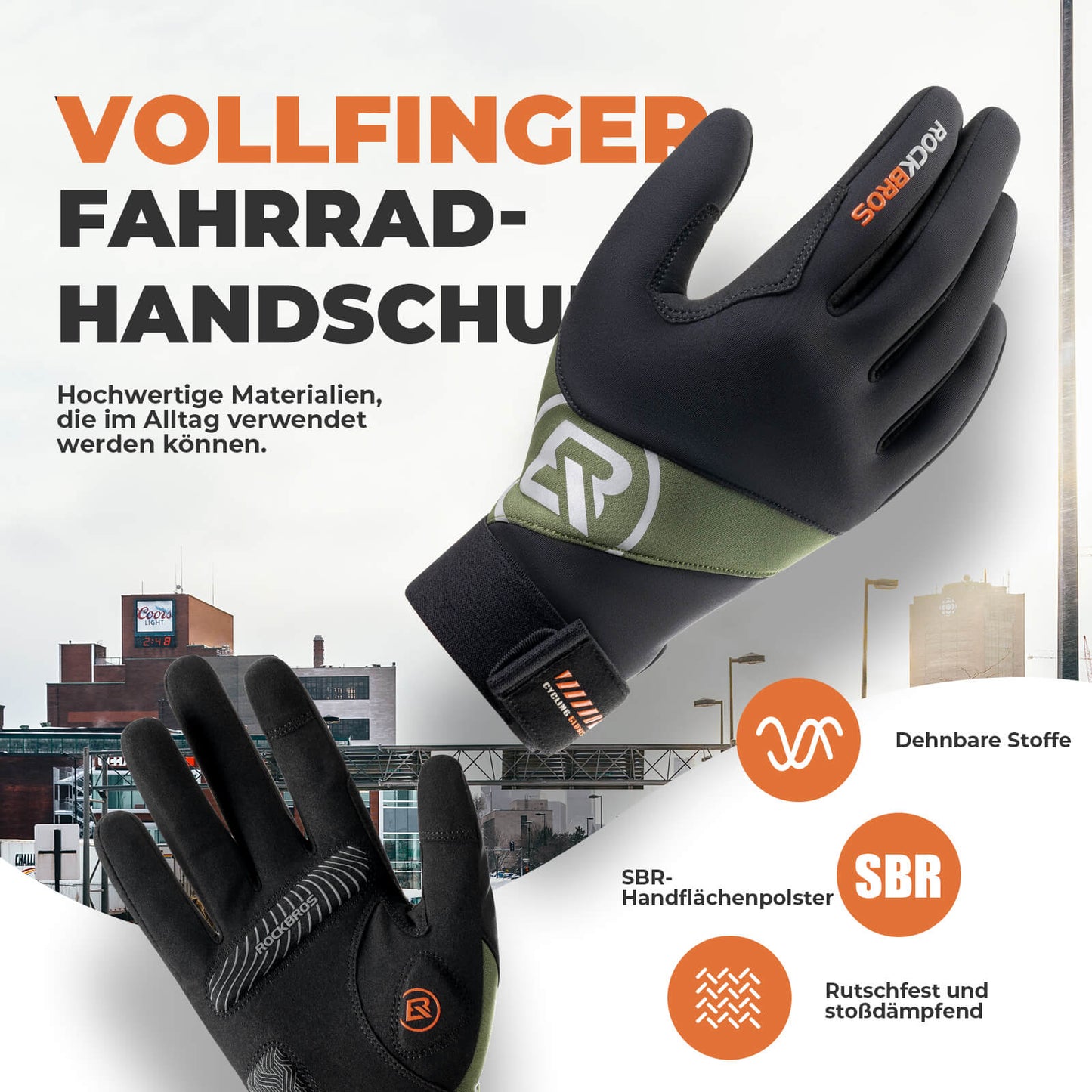 Winter cycling gloves touchscreen compatible