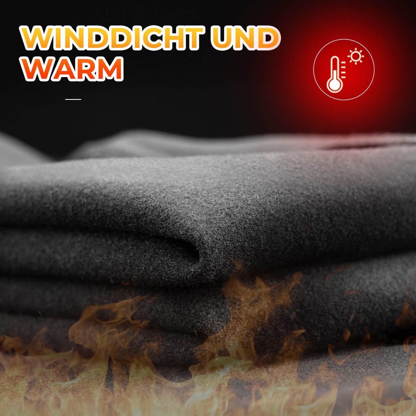 ROCKBROS Men's Winter Cycling Jacket, Windproof Thermal Softshell Jacket with Hood