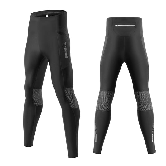 ROCKBROS Winter Thermal Cycling Pants Fleece Compression Leggings 3 Pockets