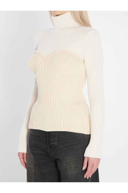 Ribbed knit pullover