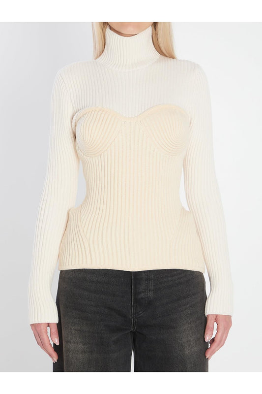 Ribbed knit pullover