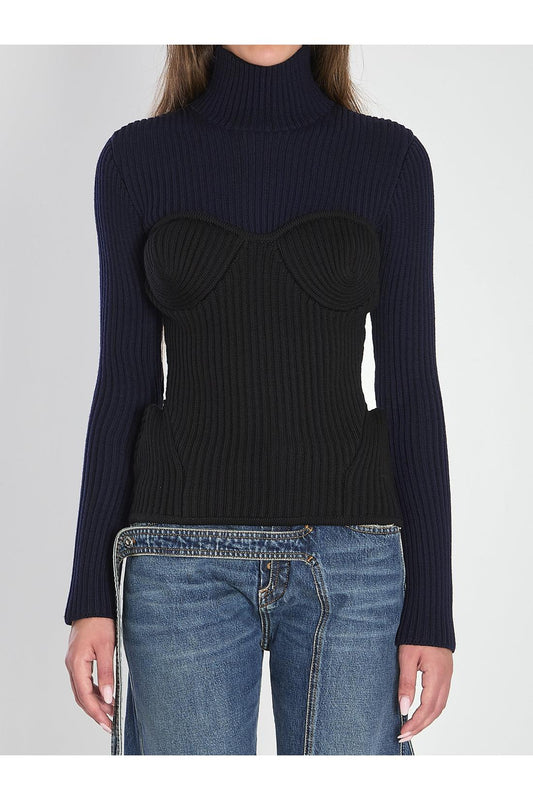 Ribbed knit pullover