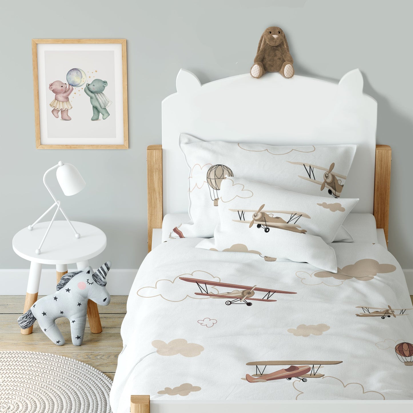 "Airplanes and Clouds" Premium Children's Bedding