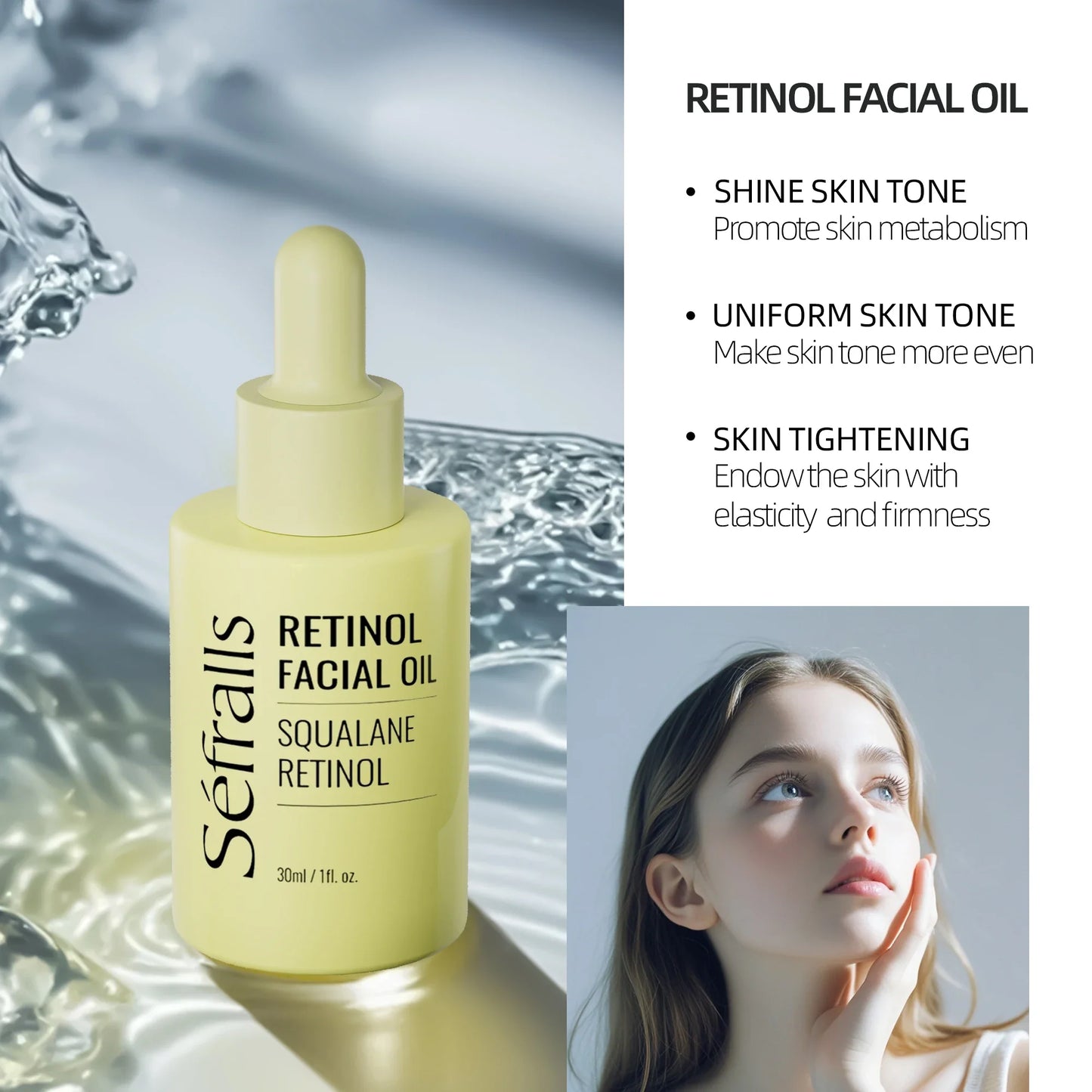 3 stk. Retinol andlitskrem frá Séfralls sem veitir raka og jafnvægi milli olíu og vatns.