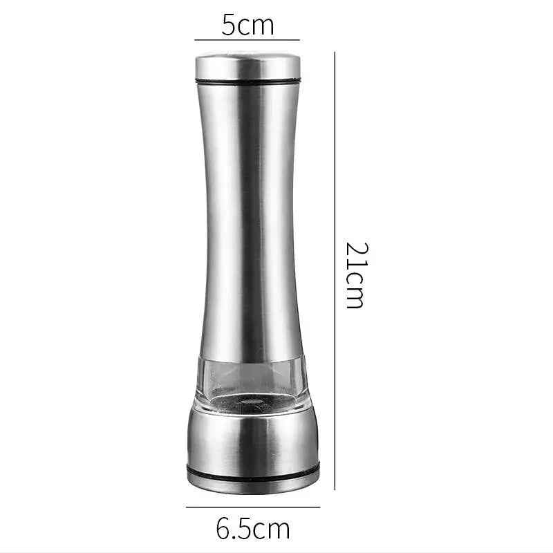Stainless Steel Mill Glass Body Spice Salt and Pepper Grinder