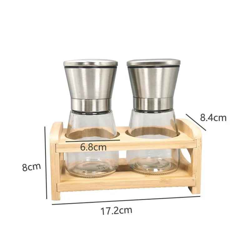 Stainless Steel Mill Glass Body Spice Salt and Pepper Grinder