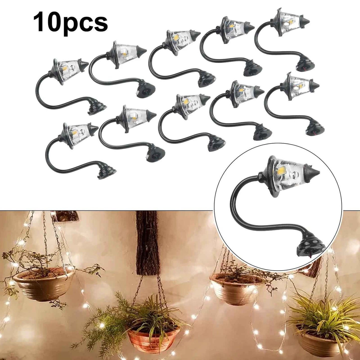 10pcs Wall Lamps LED Street Lamps 1:87 HO