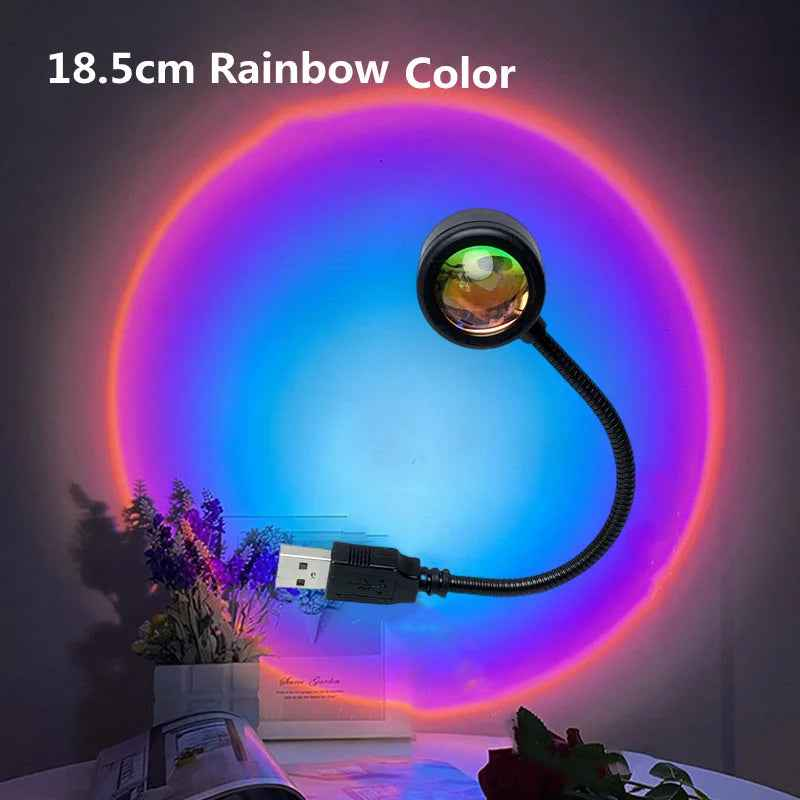 USB Rainbow Sunset Red Projector Mini Light