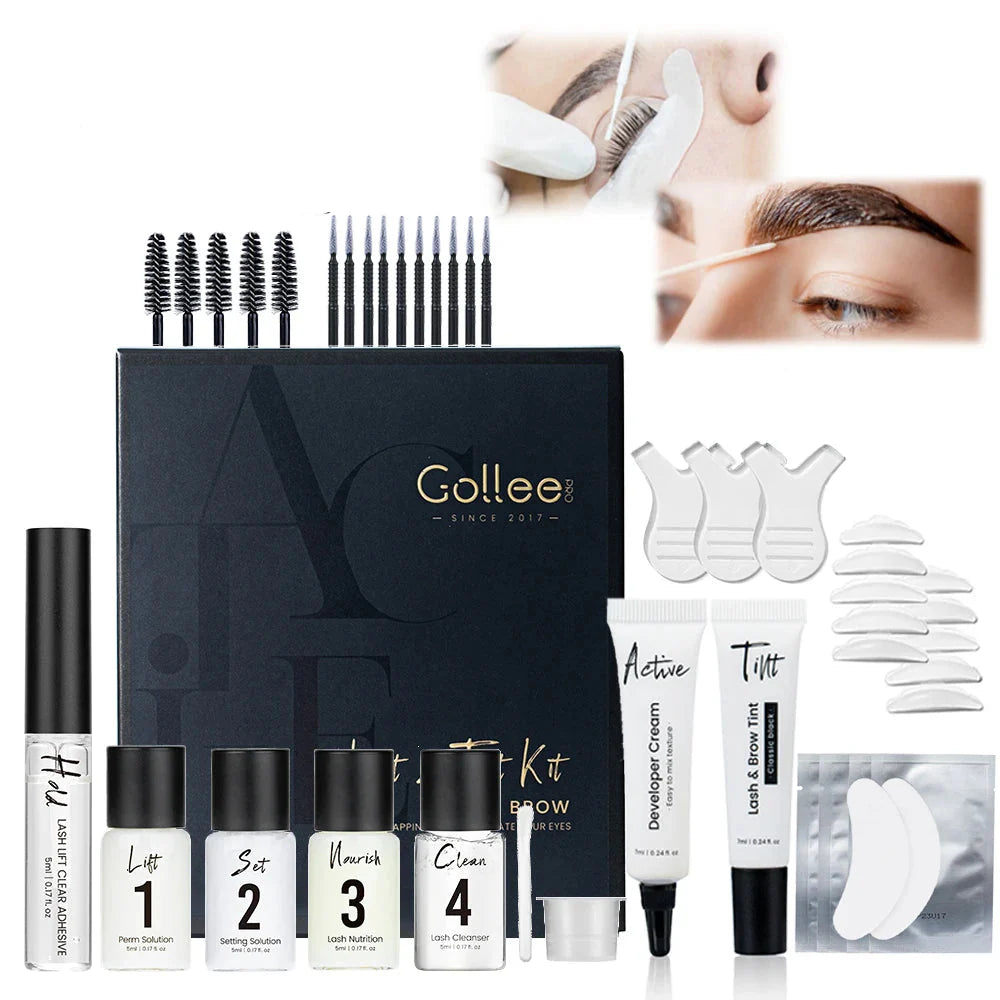 Gollee Semi permanent lash &amp; brow tint natural black eyelash lifting &amp; perming kit