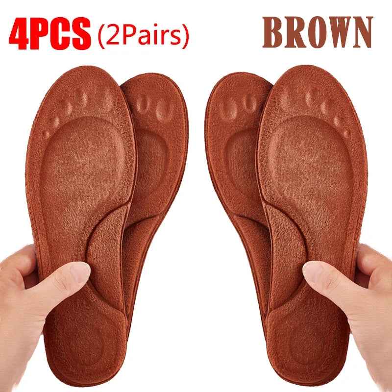 4D Massage Warm Pile Shoes Insoles Super Soft Latex Sports Insole