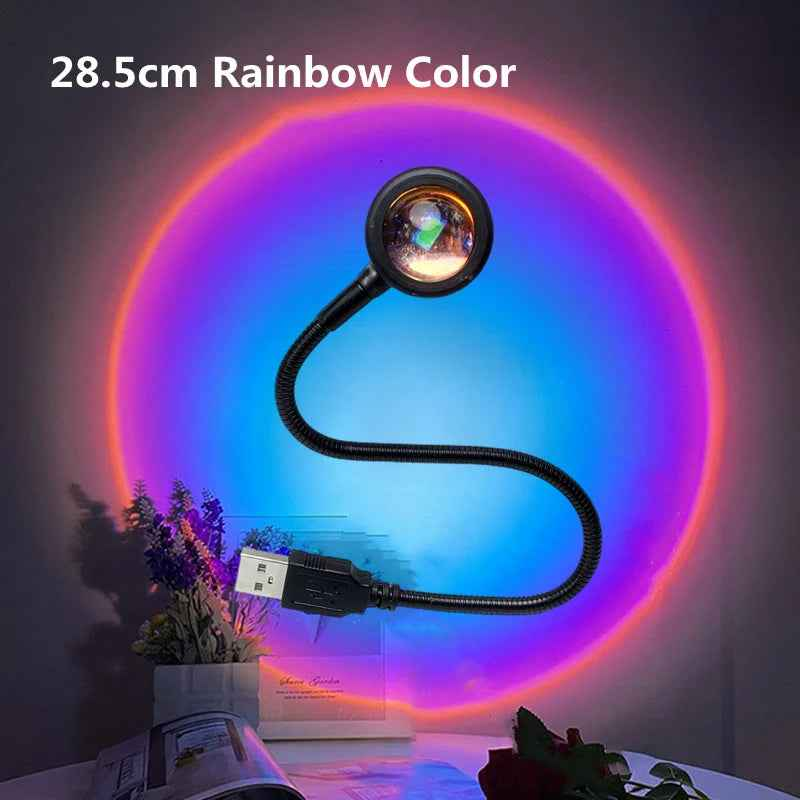 USB Rainbow Sunset Red Projector Mini Light