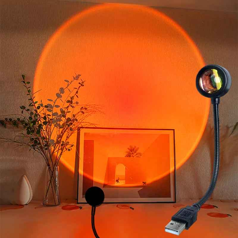 USB Rainbow Sunset Red Projector Mini Light