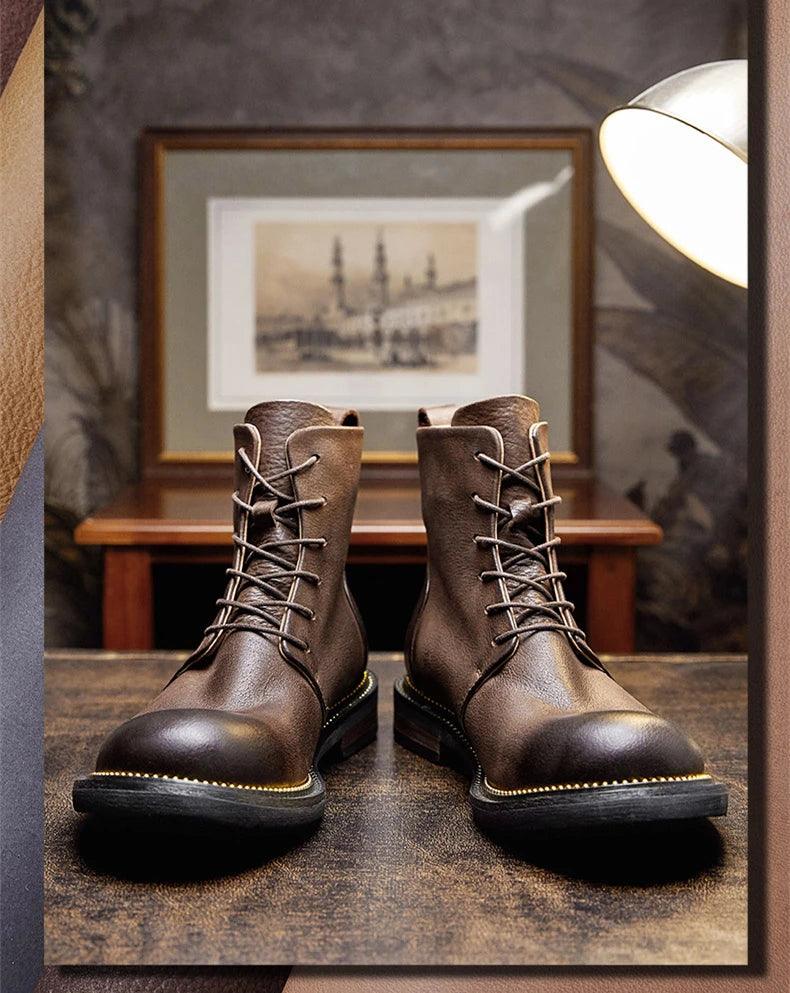 Handmade high quality soft leather boots in British style
