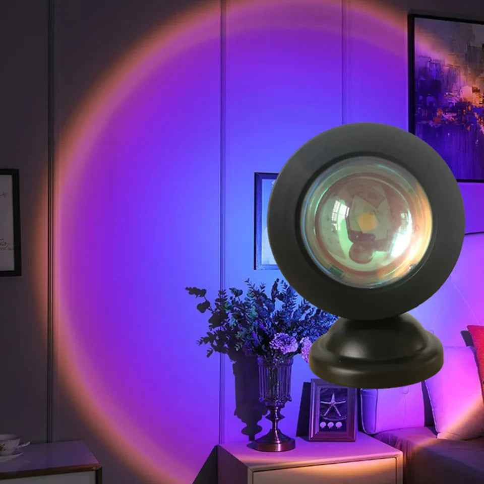 Mini USB Sunset Lamp Led Projector : Light 16 Colors Switch