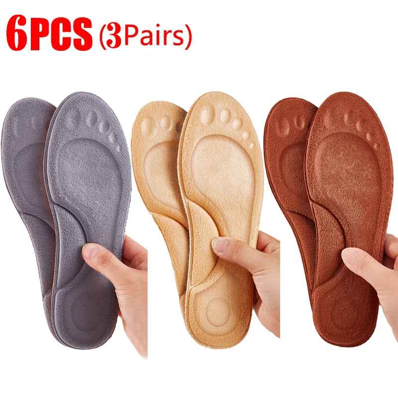 4D Massage Warm Pile Shoes Insoles Super Soft Latex Sports Insole