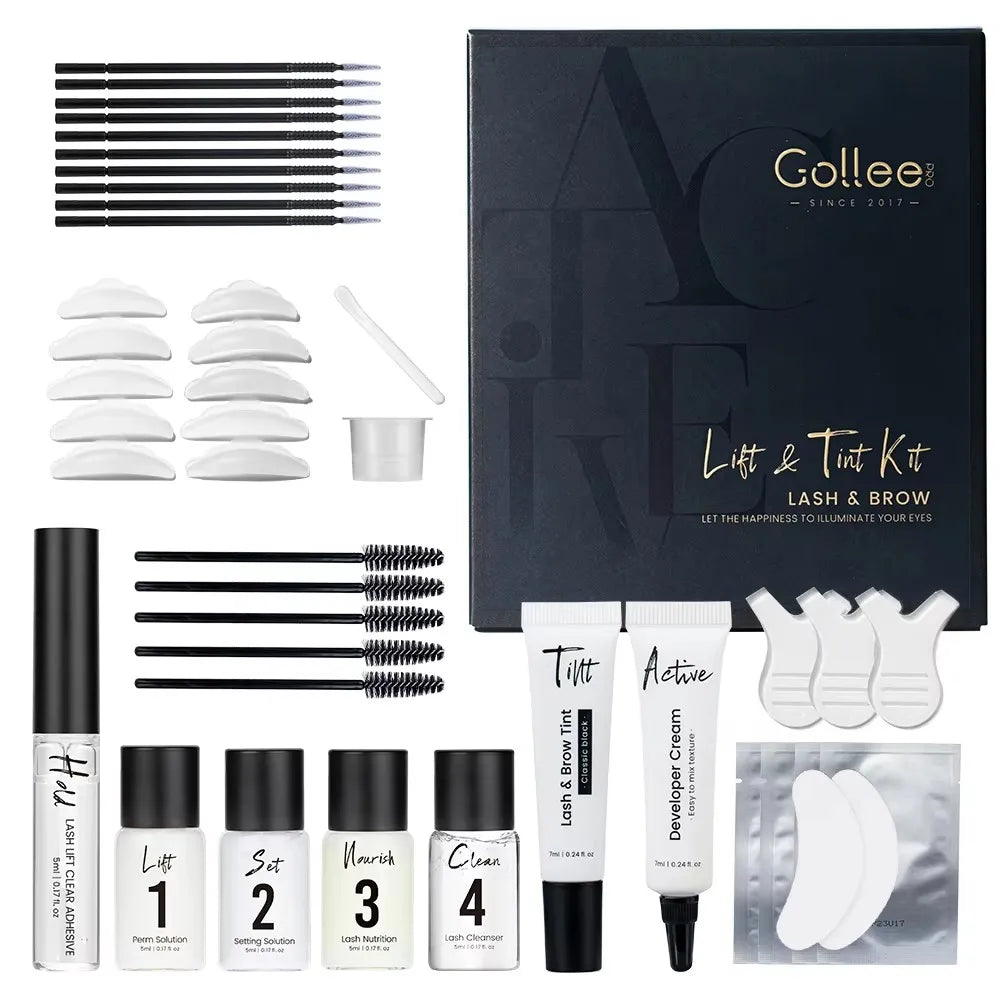 Gollee Semi permanent lash &amp; brow tint natural black eyelash lifting &amp; perming kit