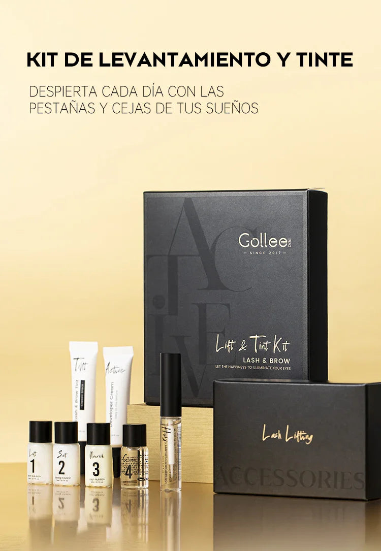 Gollee Semi permanent lash &amp; brow tint natural black eyelash lifting &amp; perming kit