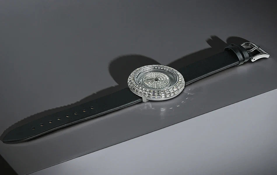 Tískulegt kristal kvars armbandsúr fyrir konur, glæsilegt armband, gjöf fyrir dömur