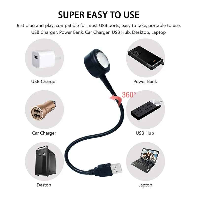 USB Rainbow Sunset Red Projector Mini Light