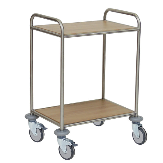 Novocal Mehrzweckwagen Rahmen: Edelstahl 2 Fachböden, melaminharzbeschichtet Farbe gem. Novocal-Fa | Packung (1 Stück)