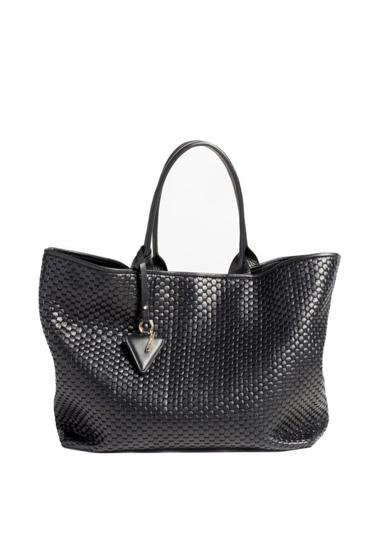 '60' Large Tote Bag with Zip Black